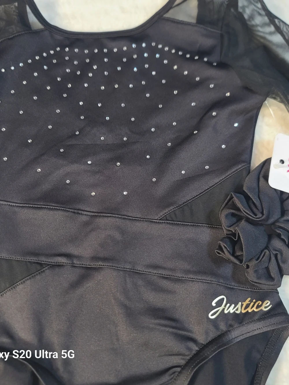 Justice Black Rhinestone Dance Leotard
